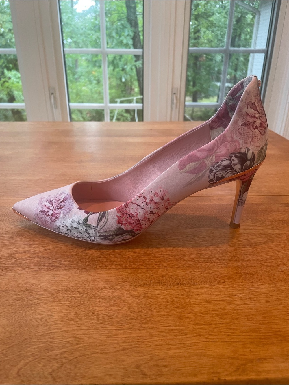 Ted Baker Pink Floral Heels Palace Gardens Vyixyn Size 9 **Excellent** Condition - Picture 2 of 10